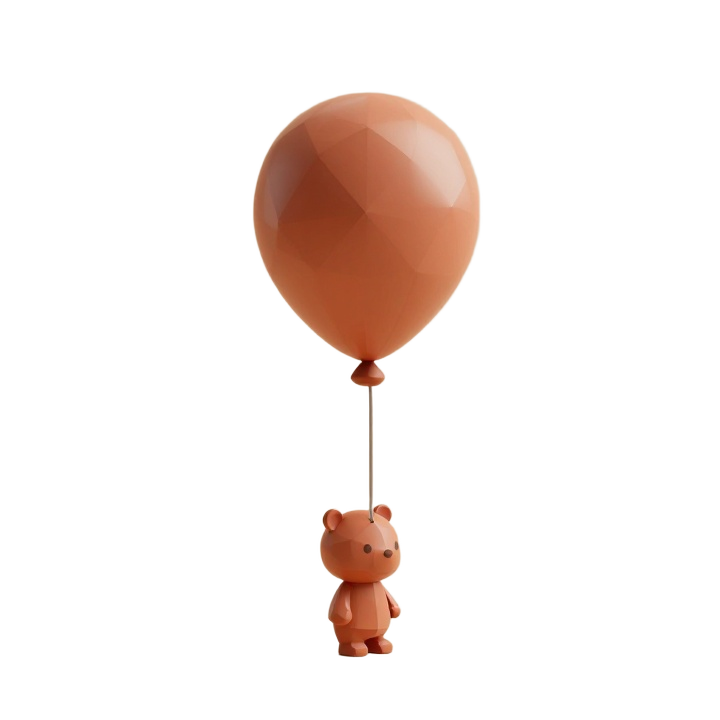 Cute Low Poly Balloon Figurine STL for Desktop Decor