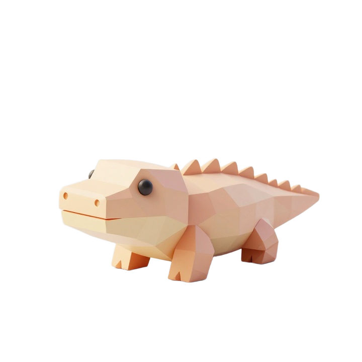 Cute Low Poly Caiman Toy Figure STL for Display and Collectible Decor