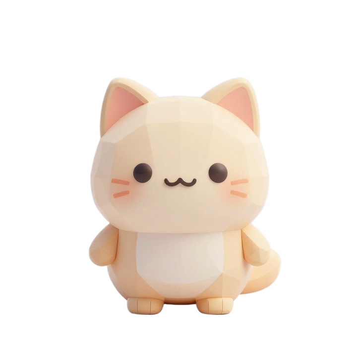 Cute Low Poly Catfish Desktop Figurine STL with Rounded Fins and Friendly Pose