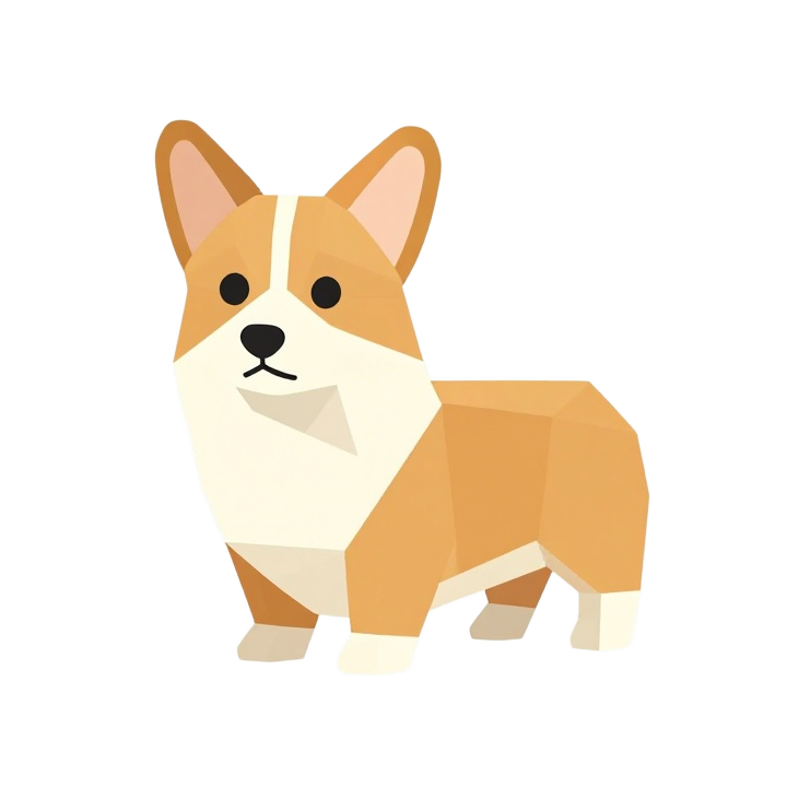 Cute Low Poly Corgi STL in Calm Standing Pose
