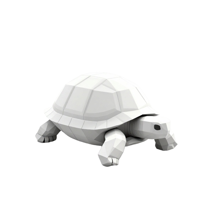 Elegant Low Poly Tortoise Decorative STL Sculpture