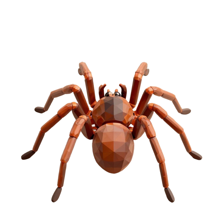 Faceted Low Poly Orb Weaver Spider STL Sculpture
