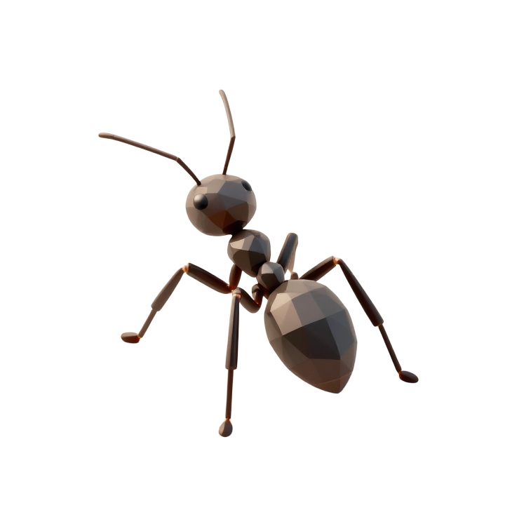 Low Poly Ant STL Model with Clean Faceted Form and Modern Display Silhouette