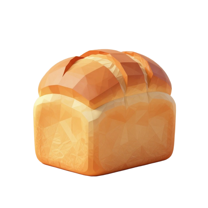 Low Poly Artisan Bread Loaf STL with Rounded Crust and Scored Top