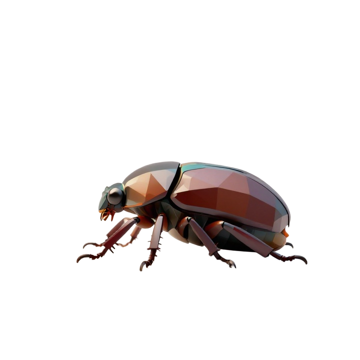 Low Poly Beetle STL Model in Elegant Side View Pose