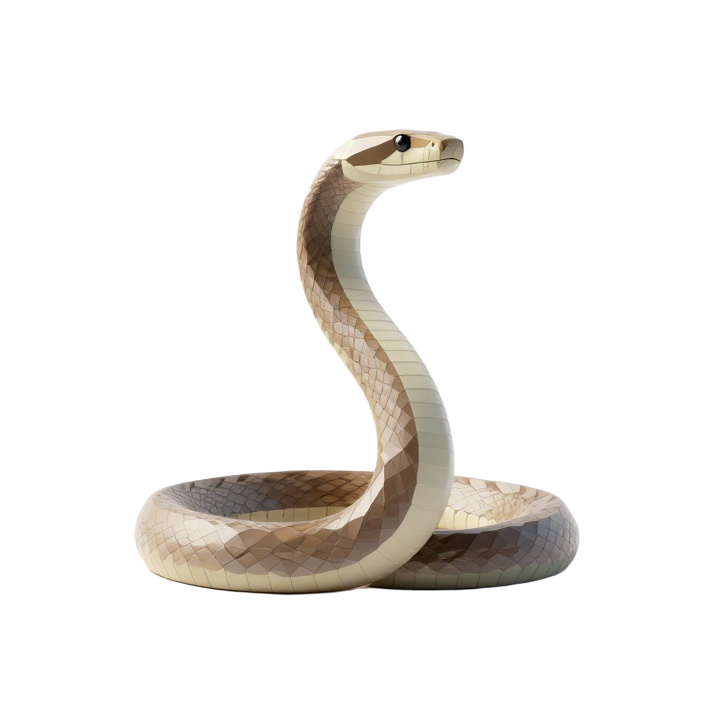 Low Poly Boa Constrictor STL in Upright Coiled Display Pose