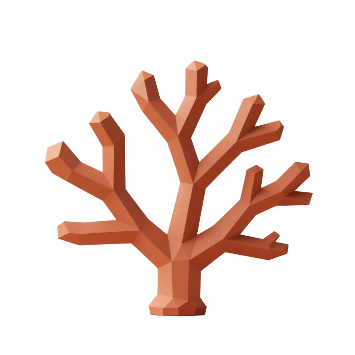Low Poly Coral Branch Sculpture STL for Elegant Coastal Display