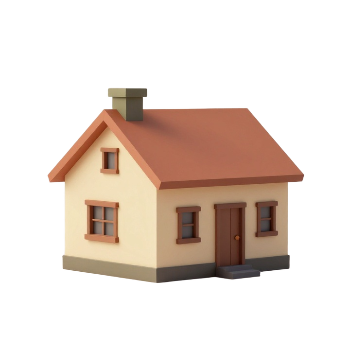 Low Poly Cottage House STL for Decorative 3D Printing Display