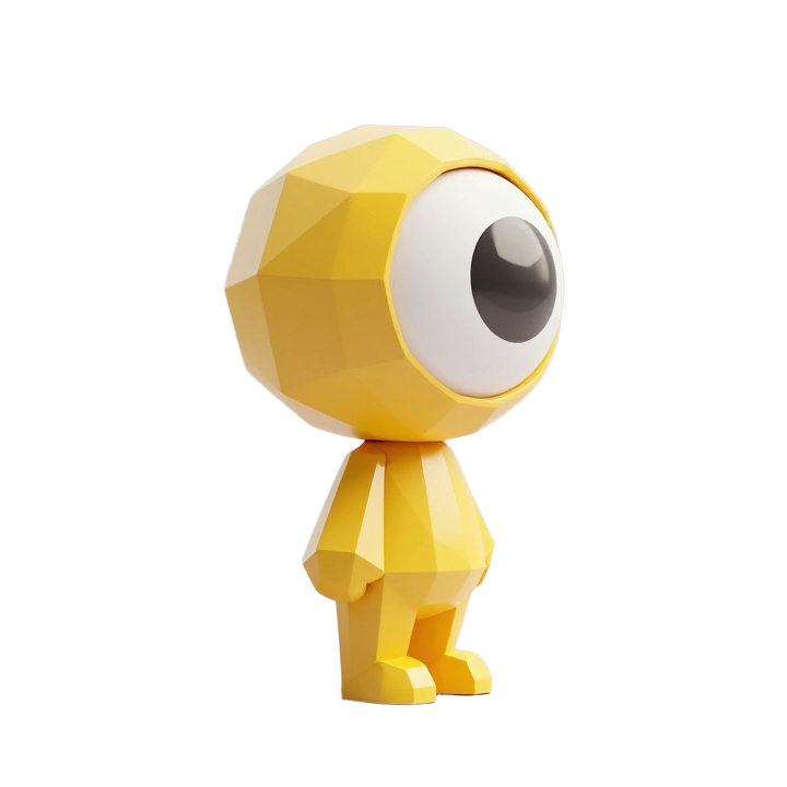Low Poly Cyclops Side View STL with Heroic Toy-Like Silhouette