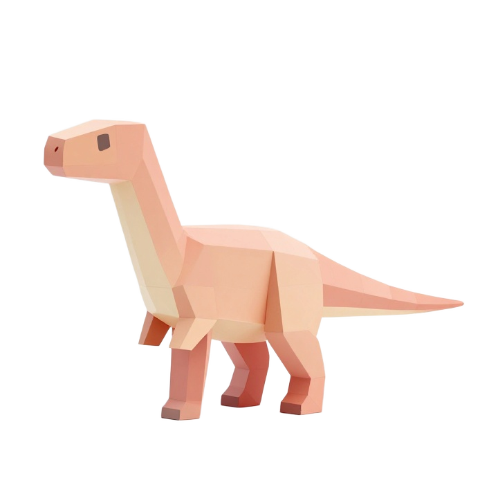 Low Poly Dilophosaurus STL Figure in Natural Standing Pose