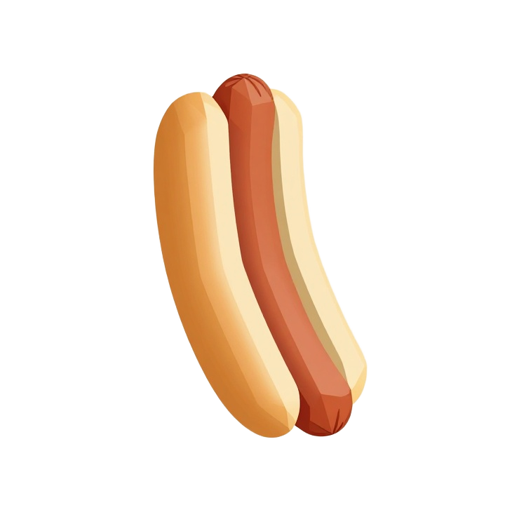 Low Poly Hot Dog STL Model with Upright Minimal Geometric Form