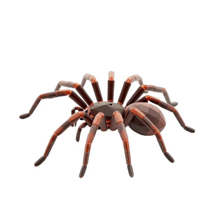 Low Poly Orb Weaver Spider STL in Upright Side View Pose