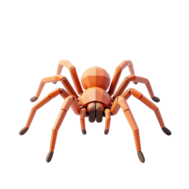 Low Poly Orb Weaver Spider STL with Symmetrical Decorative Pose