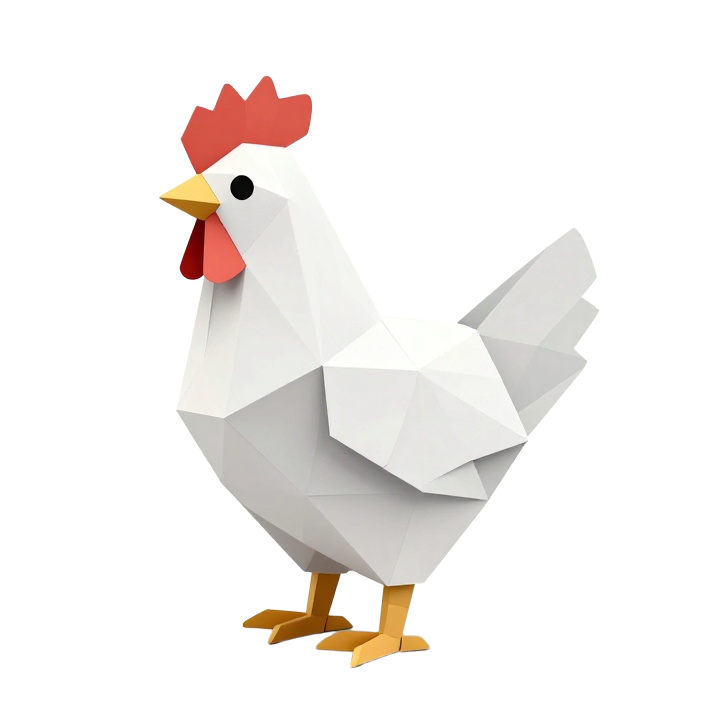Low Poly Origami Chicken STL for Modern Decorative 3D Printing