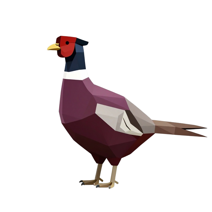 Low Poly Pheasant Standing Side View Decorative STL Model