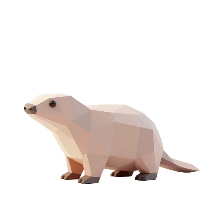 Low Poly Platypus Standing Side View Sculptural STL Model