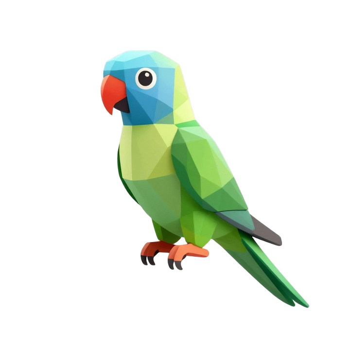 Low Poly Stylized Lorikeet Collectible Bird STL for Decorative Display