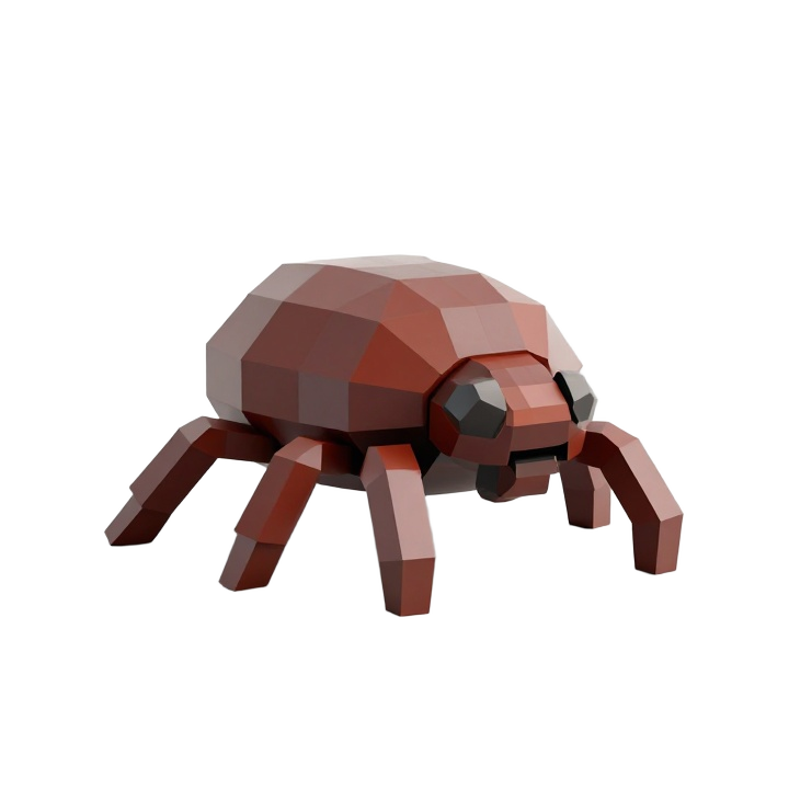 Low Poly Tick STL Model in Natural Standing Pose