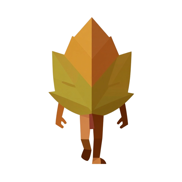 Low Poly Walking Leaf Character STL for Decorative 3D Printing Display