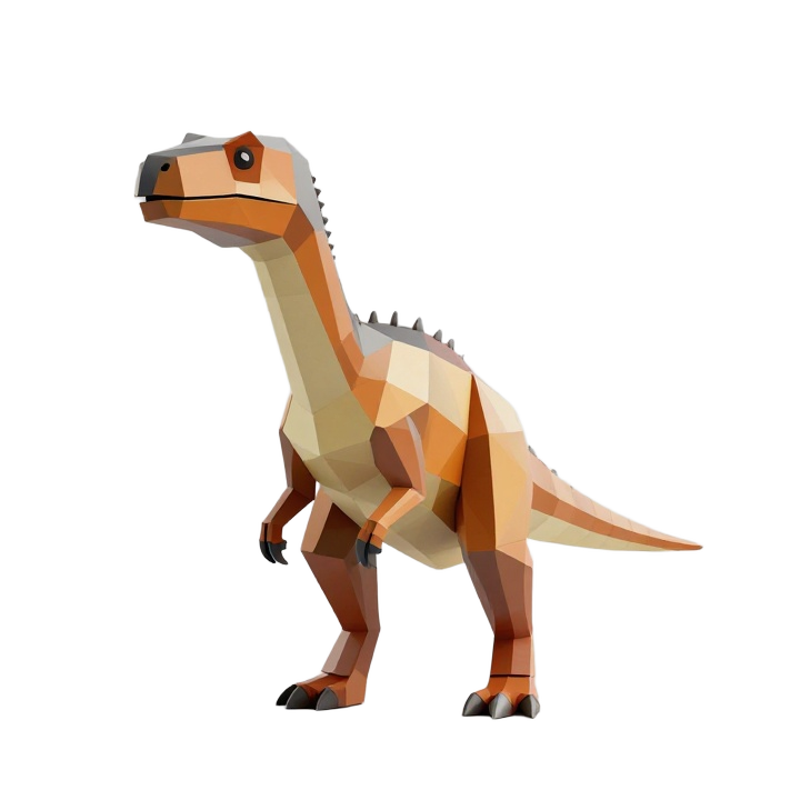 Premium Low Poly Spinosaurus STL with Front-Facing Balanced Display Pose